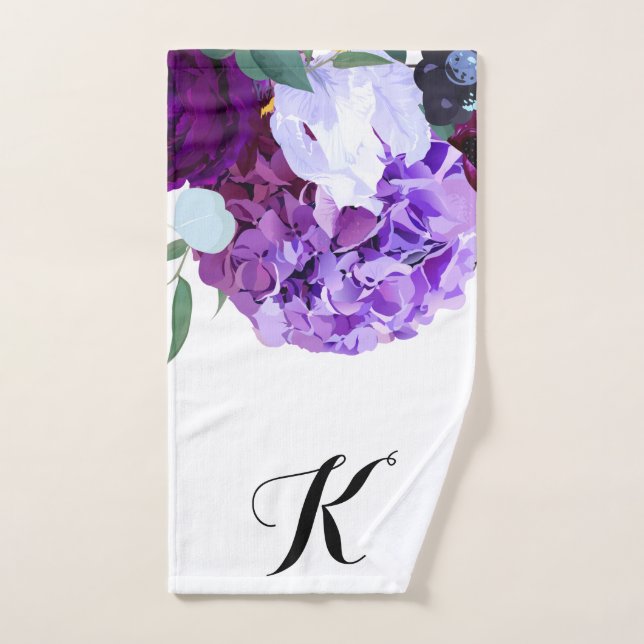Personalized Hand Towel Lavender Hibiscus on White (Hand Towel)