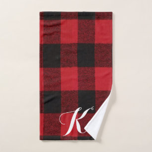 Red & Black Buffalo Plaid Hand & Bath Towel by Christyne