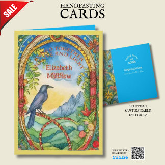 PERSONALIZED HANDFASTING CARD PAGAN CELTIC RAVEN