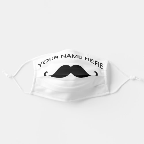 Personalized Handlebar Mustache Black Adult Cloth Face Mask