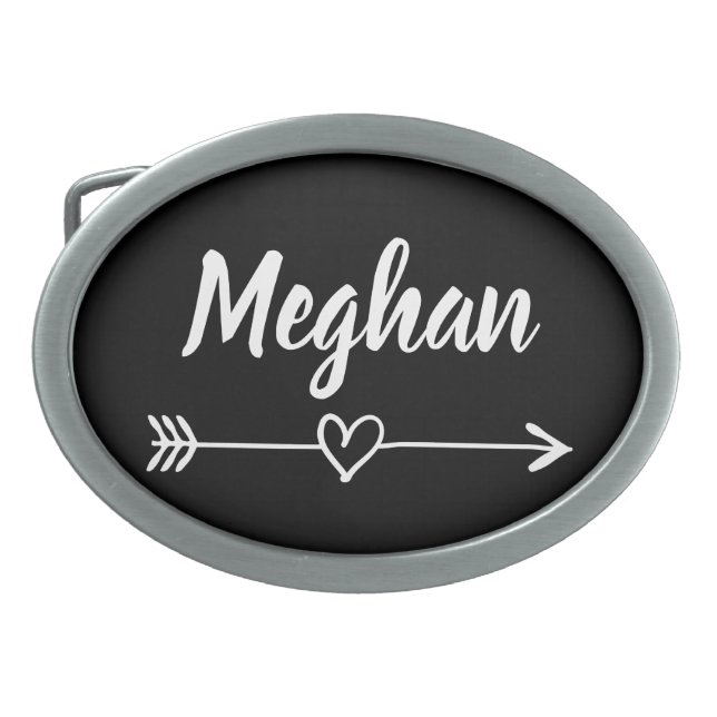 Personalized handlettered belt buckle for women (Front)