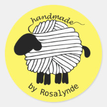 Personalized 'Handmade By' Yarn Sheep Sticker