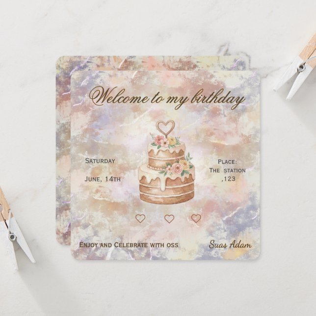 Personalized Handmade- Love custom visit lable Invitation (Front/Back In Situ)