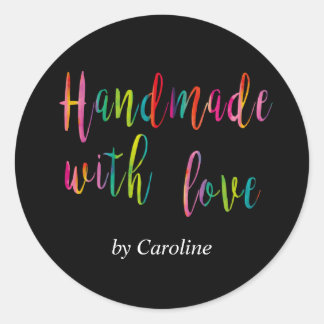 Personalized Handmade with Love Classic Round Sticker