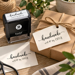 Personalized Handmade With Love Custom Name Self-inking Stamp