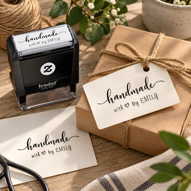 Personalized Handmade With Love Custom Name Self-inking Stamp (Creator Uploaded)