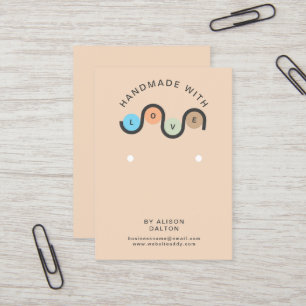 Personalized Handmade With Love Earrings Jewelry Business Card