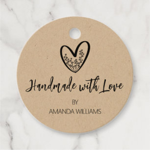 Personalized Handmade with Love Favor Tags