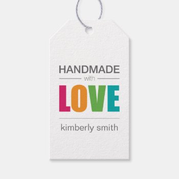 Personalized Handmade With Love Gift Tags by thepixelprojekt at Zazzle