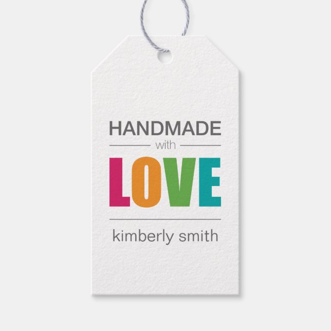 Personalized Handmade with Love Gift Tags (Front)