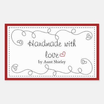 Personalized Handmade With Love Labels by stripedhope at Zazzle