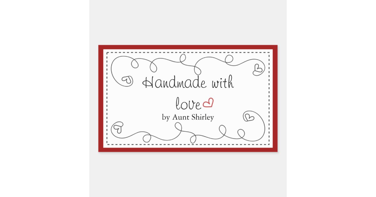 personalized handmade with love labels zazzlecom