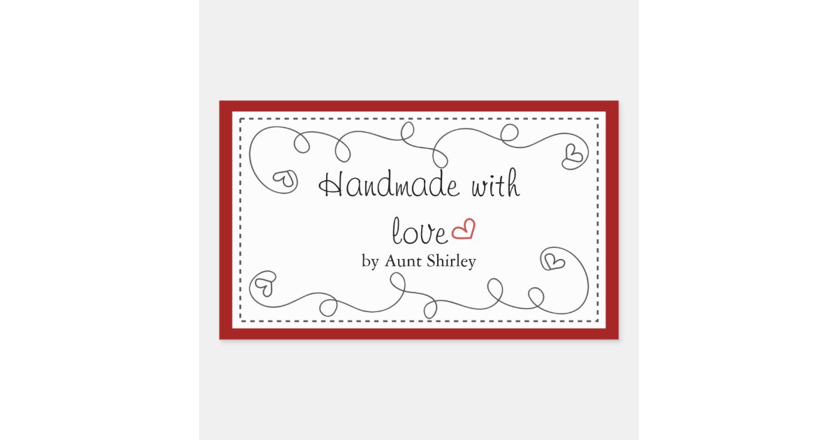 Personalized Handmade With Love Labels | Zazzle
