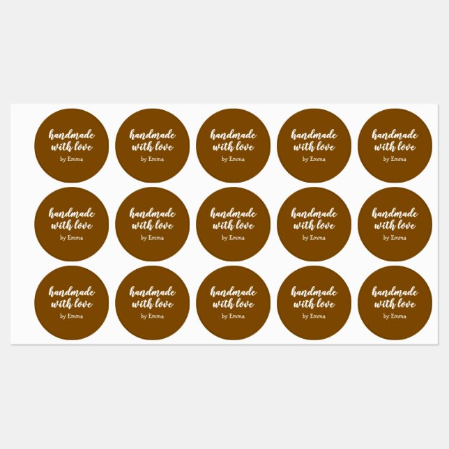 Personalized Handmade with Love Minimalist Labels (Sheet)