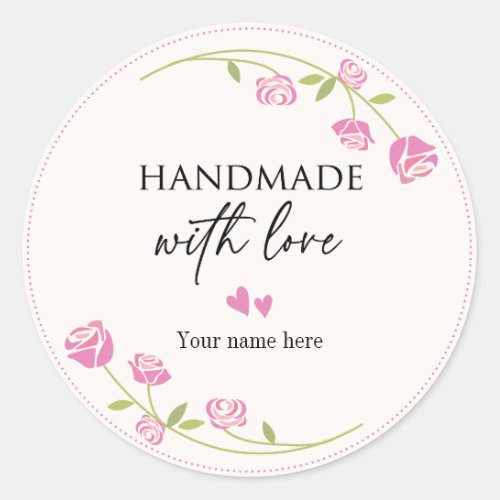 Personalized Handmade with love sticker