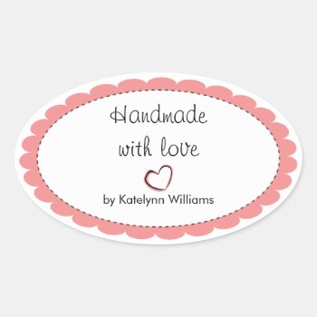 Personalized Handmade With Love Sticker Seals by stripedhope at Zazzle