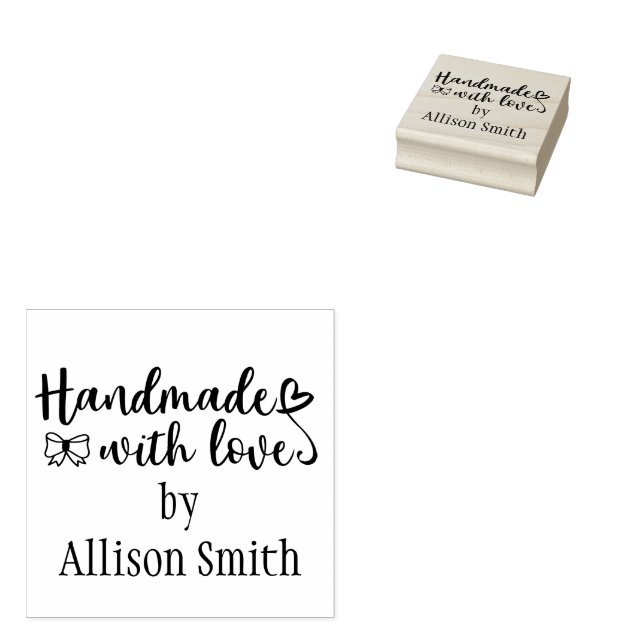 Personalized Handmade with Love Wood Stamp (Stamped)