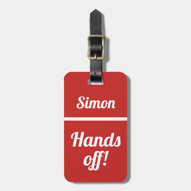 Personalized Hands Off | Funny Luggage Tag (Front Vertical)