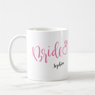 Personalized handwriting bride mugs