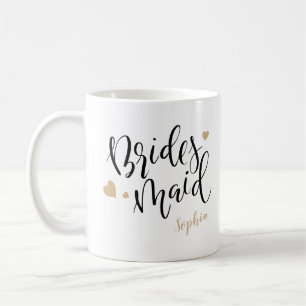 Personalized handwriting bridesmaid mugs