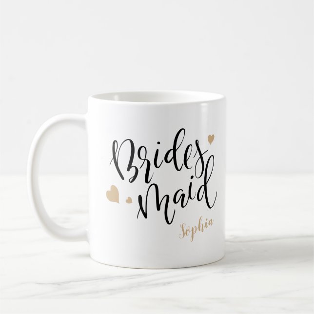 Personalized handwriting bridesmaid mugs (Left)