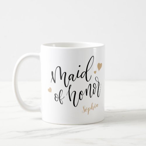 Personalized handwriting maid of honor mugs