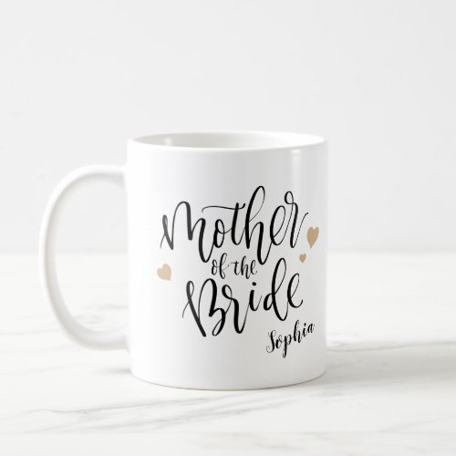 Personalized handwriting mother of the bride mugs