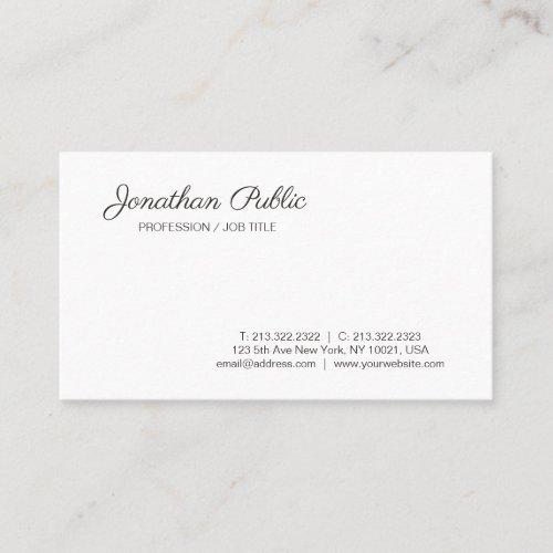 Personalized Handwriting Script Modern Simple Business Card