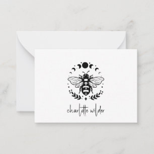 Personalized Handwritten Bee Phases Of Moon Note Card