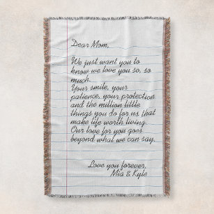 Dear Mom - From Son - Personalized Giant Love Letter Blanket - SS429