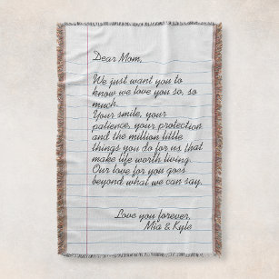 Dear Mom - From Son - Personalized Giant Love Letter Blanket - SS361