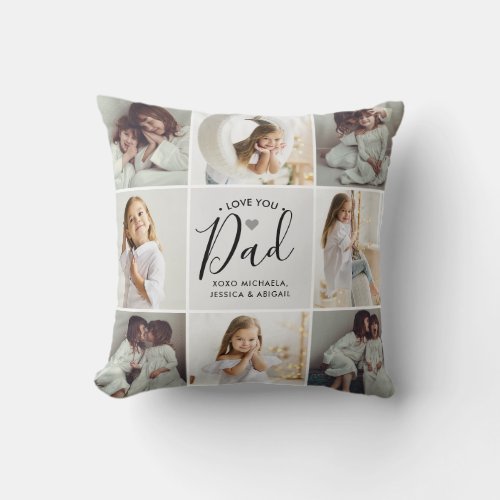 Personalized Handwritten Love You Dad 16_Photo Throw Pillow