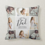 Personalized Handwritten Love You Dad 16-Photo Throw Pillow