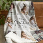 Personalized Handwritten Love You Grandma 8-Photo Sherpa Blanket<br><div class="desc">This cozy photo collage blanket design features a soft, neutral background with nine custom photos arranged in a clean, modern grid, creating a heartwarming and personal keepsake. The center space is beautifully accented with elegant black handwritten script and a simple, modern font expressing a heartfelt message, enhanced with hearts for...</div>