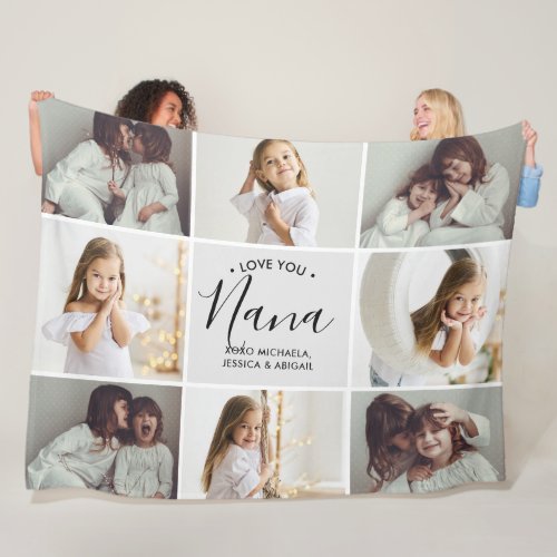 Personalized Handwritten Love You Nana 8_Photo LRG Fleece Blanket