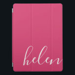 Personalized Handwritten Modern Script in Pink iPad Pro Cover<br><div class="desc">A gorgeous way to protect your iPad,  this pink and white cover in a beautiful script font can be personalized with the name of phrase of your choice. In pink and white.</div>