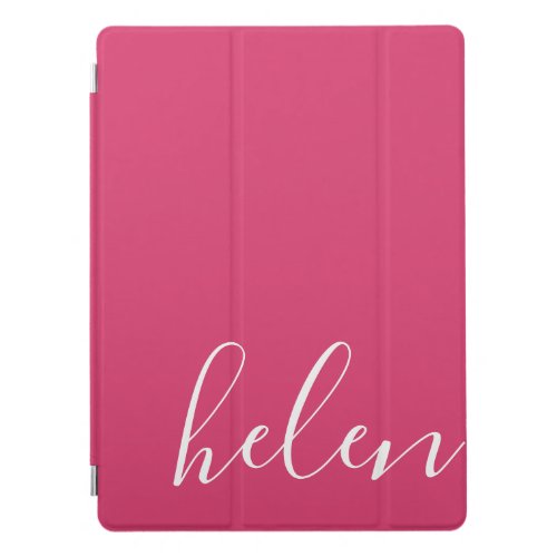 Personalized Handwritten Modern Script in Pink iPad Pro Cover
