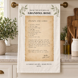 Personalized Handwritten Recipe Family Keepsake Kitchen Towel