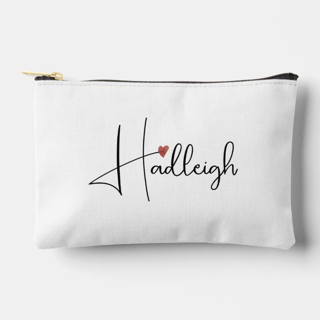 Personalized Handwritten Script Name  Accessory Pouch (Front)