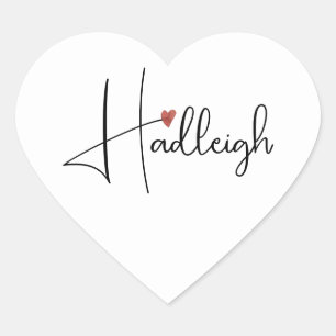 Personalized Handwritten Script Name  Heart Sticker