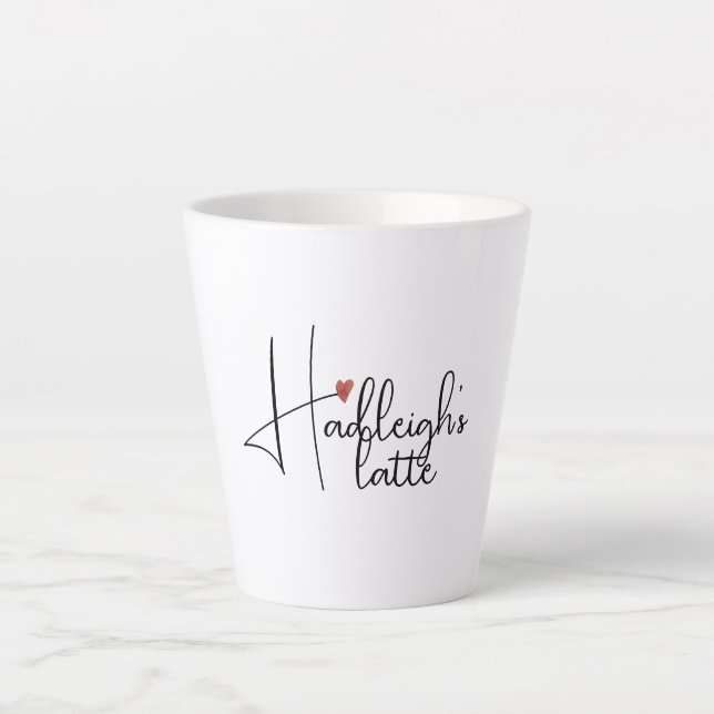 Personalized Handwritten Script Name  Latte Mug (Front)
