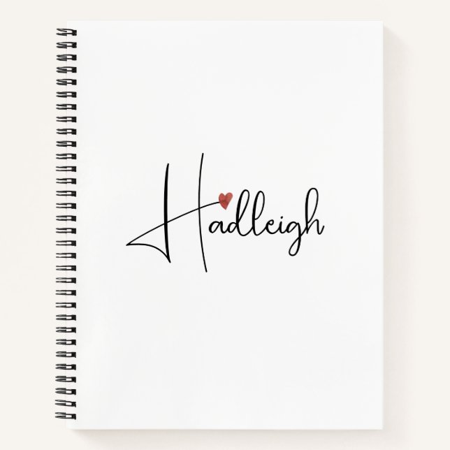 Personalized Handwritten Script Name  Notebook (Front)