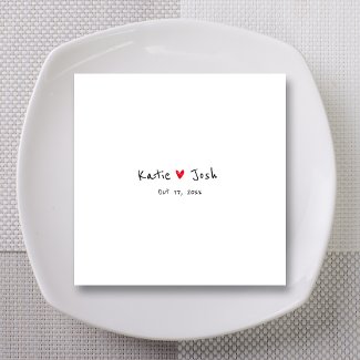 Personalized Handwritten Script Wedding Napkins