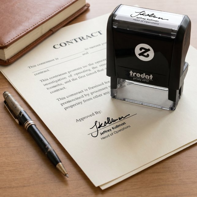 Personalized Handwritten Signature and Job Title  Self-inking Stamp (Creator Uploaded)