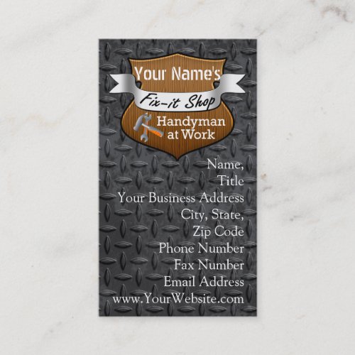 Personalized Handyman Fix_It Custom Name Business Card