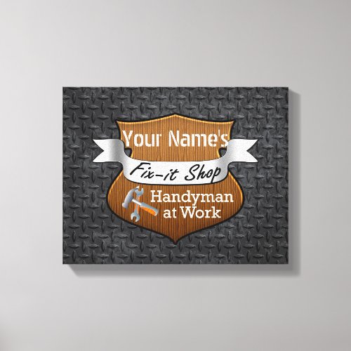 Personalized Handyman Fix_It Custom Name Canvas Print