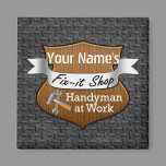 Personalized Handyman Fix-It Custom Name Magnet