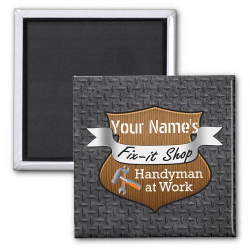 Personalized Handyman Fix_It Custom Name Magnet