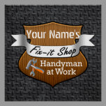 Personalized Handyman Fix-It Custom Name Poster