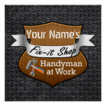 Personalized Handyman Fix-It Custom Name Poster